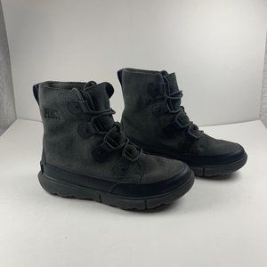 Sorel Explorer 1977211010 Boots Mens 8.5 Black Jet Suede Lace Up Waterproof 8060